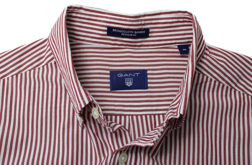 GANT Camicia Uomo Regular Fit Banker – Blu Capri, Cotone, Logo Ricamato, Pieghe Sul Retro, Taglia L