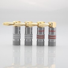 4Pcs Gold Plated Right Angle Banana Jack Plug 4MM Hifi Speaker Cable Connector