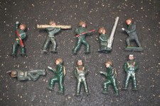 Lot 10 Different Barclay Pod Foot Dimestore Metal Soldiers Green Uniforms