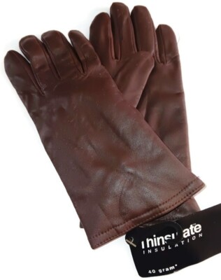 Women's Thinsulate 40 Gram Leather Gloves Brown, XLARGE