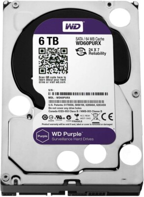 WD Purple 6TB WD60PURZ HDD 中古 Western Digital Purple 6 TB,Internal,5400 RPM,3.5 inch