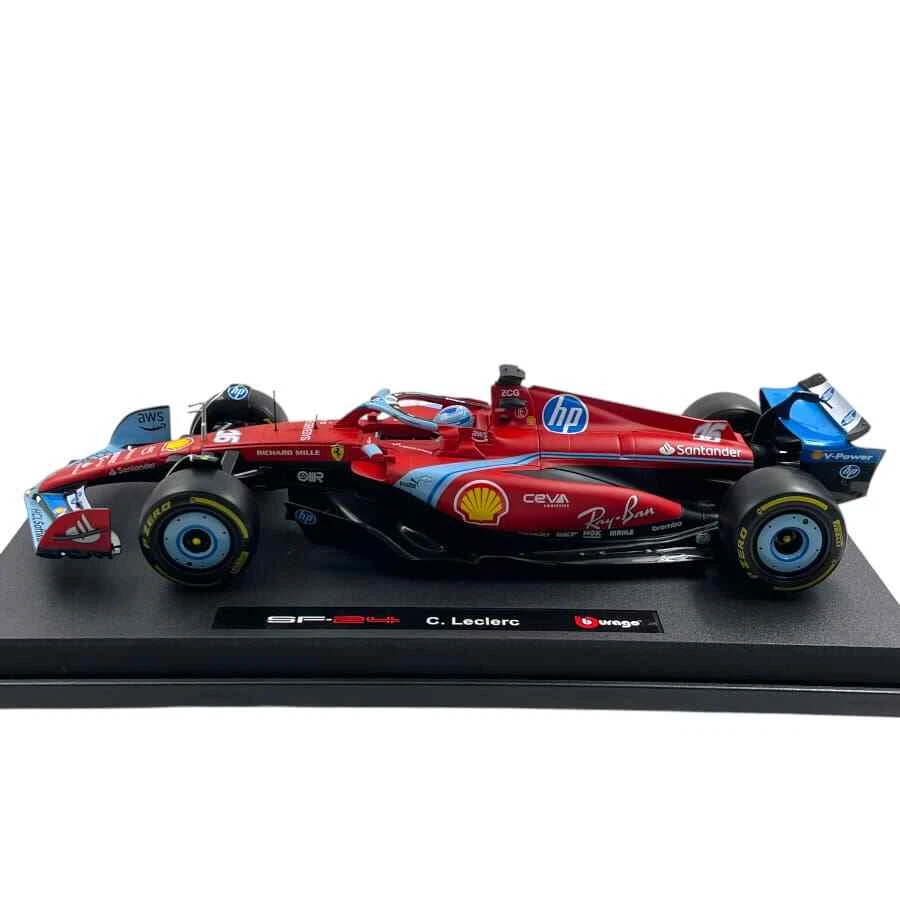 Modellino F1 Bburago 1/18 Ferrari SF-24 C. Leclerc #16 Miami GP 2024 - Immagine 3 di 4