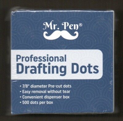 Mr. Pen Professional Drafting Dots, 500 Pcs, 7/8'' diameter, Sealed