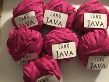 Lot of 7 Lang Spain JAVA Yarn 75% Cotton Pink 50g 90m Ribbon Washable 2681