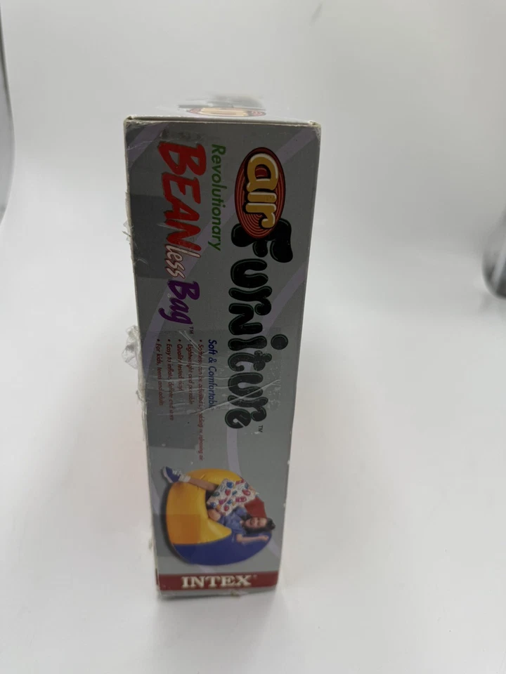 Silla inflable bolsa sin frijoles Intex Air Furniture vintage 1999 azul rojo amarillo Foto 2 de 4