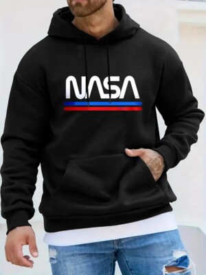 NASA Hoodie Herren Classic Logo Space Lover Print Exploration Kapuzenpullover