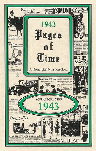 Pages of Time 1943 CELEBRATION KardLet: Birthdays, Anniversaries, Reunions, ...