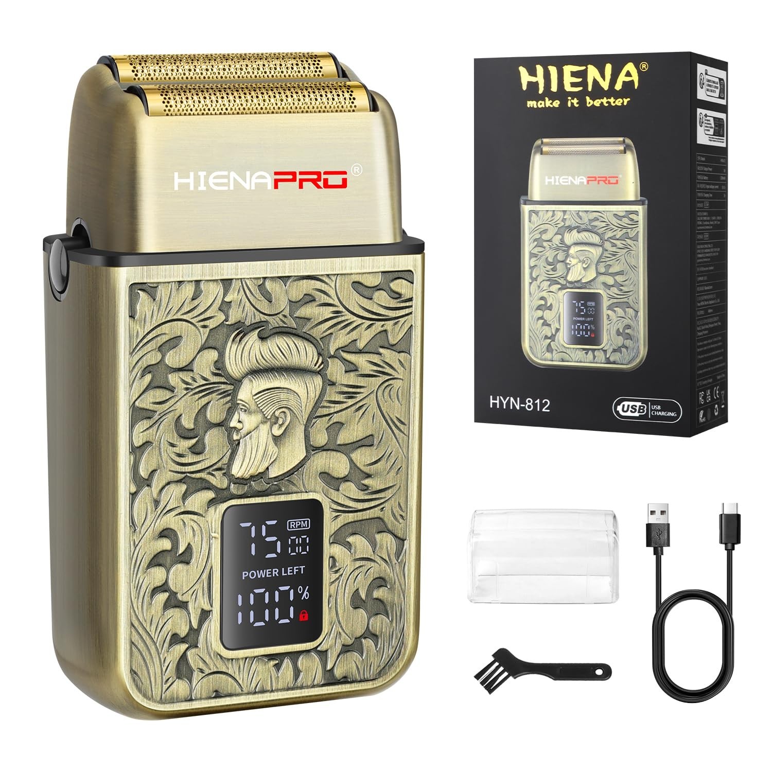 HIENA PRO Electric Razor for Men, Cordless Professional Foil Shaver & Bald He...