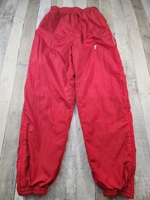 Vtg Diadora Red Nylon Soccer #7 Track Pants Ankle Zip Men's Large