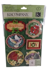 Dimensional Stickers Christmas K & Company Elizabeth Brownd Grand Adhesions