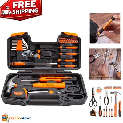 Comprehensive 39-Piece Tool Set in Orange - Lightweight and Organized Storage
