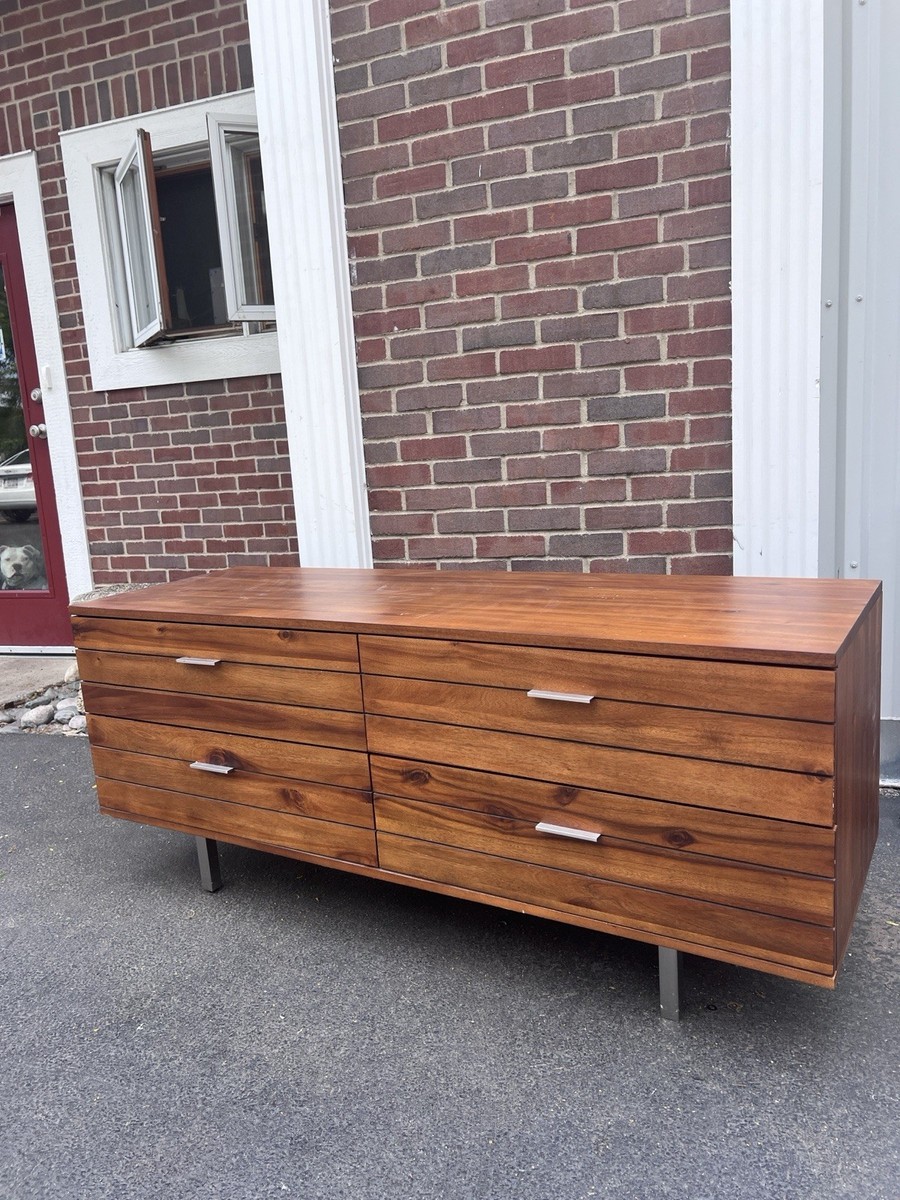 Linear Low 4-Drawer Wood Dresser C B C No Maker Mark See Details Scratches  | eBay