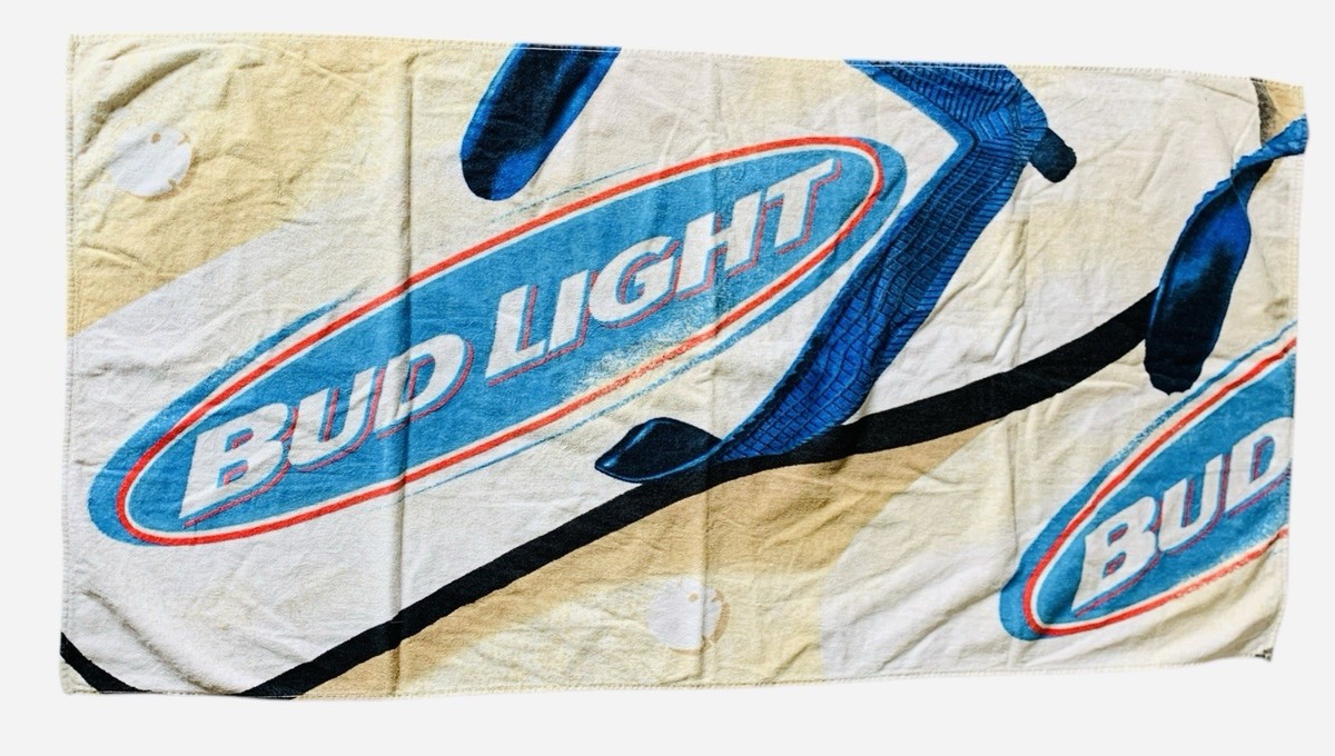 Vintage Bud Light Logo Budweiser Beach Towel Flip Flop 100% Cotton