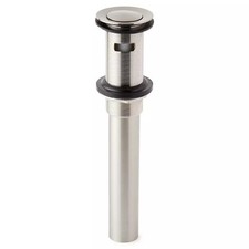 Signature Hardware Pop-Up Bathroom Drain with Overflow, Brushed Nickel