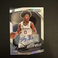 2024-25 Panini Prizm Black JAYLEN WELLS Rookie Silver Prizm Auto #34 Grizzlies