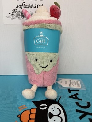 NWT Jellycat Shanghai Exclusive Berrity Latte (Strawberry Matcha Latte)