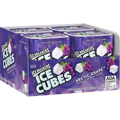 Ice Breakers Ice Cubes Arctic Grape Gum Sugar Free 4 Pack 40 Pieces Each