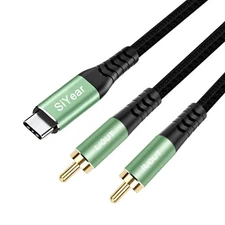USB C to Dual RCA Audio Cable, 2RCA to USB Type C Aux Cord Stereo Y Splitter ...