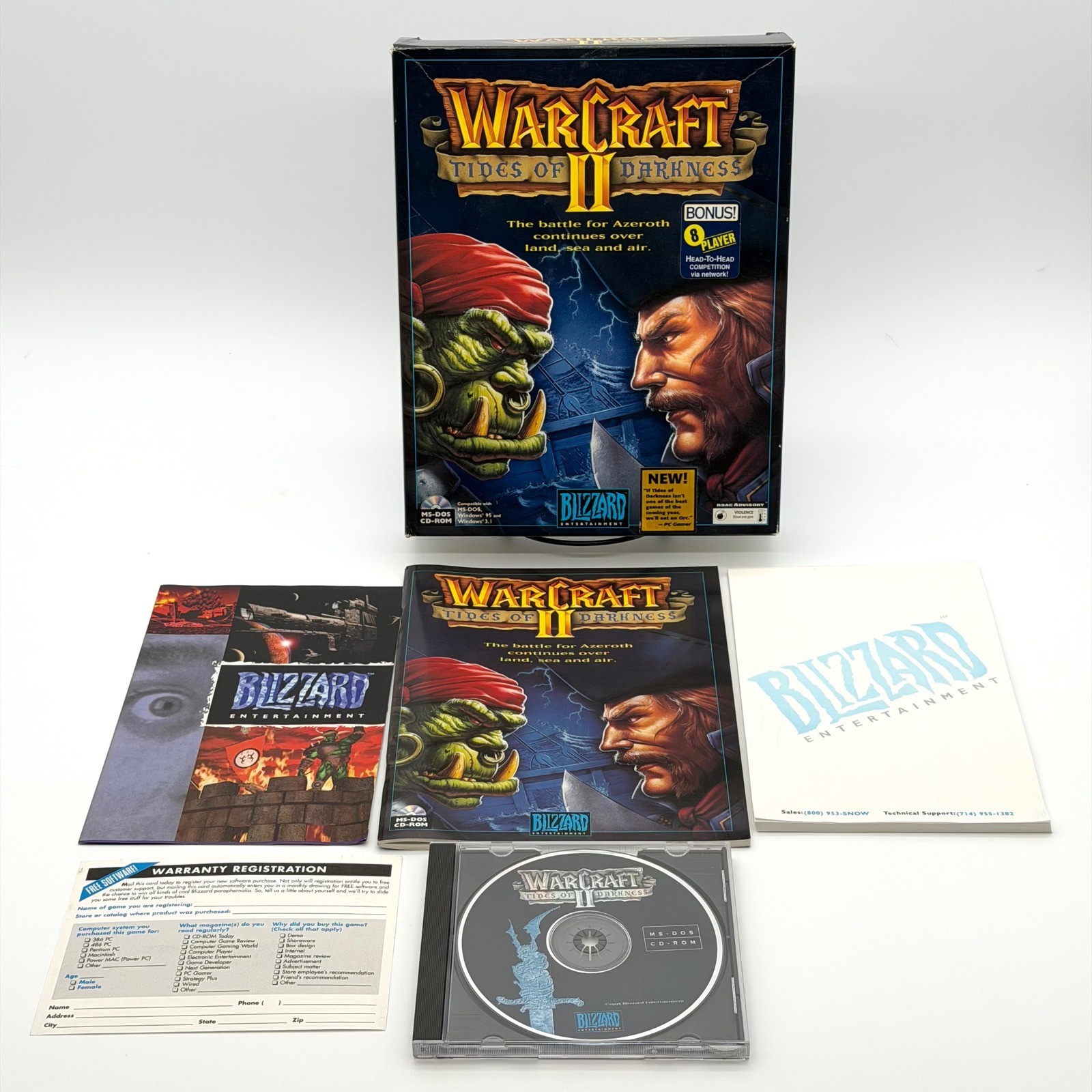 Warcraft II Tides of Darkness PC Big Box Vintage 1995 Blizzard Entertainment