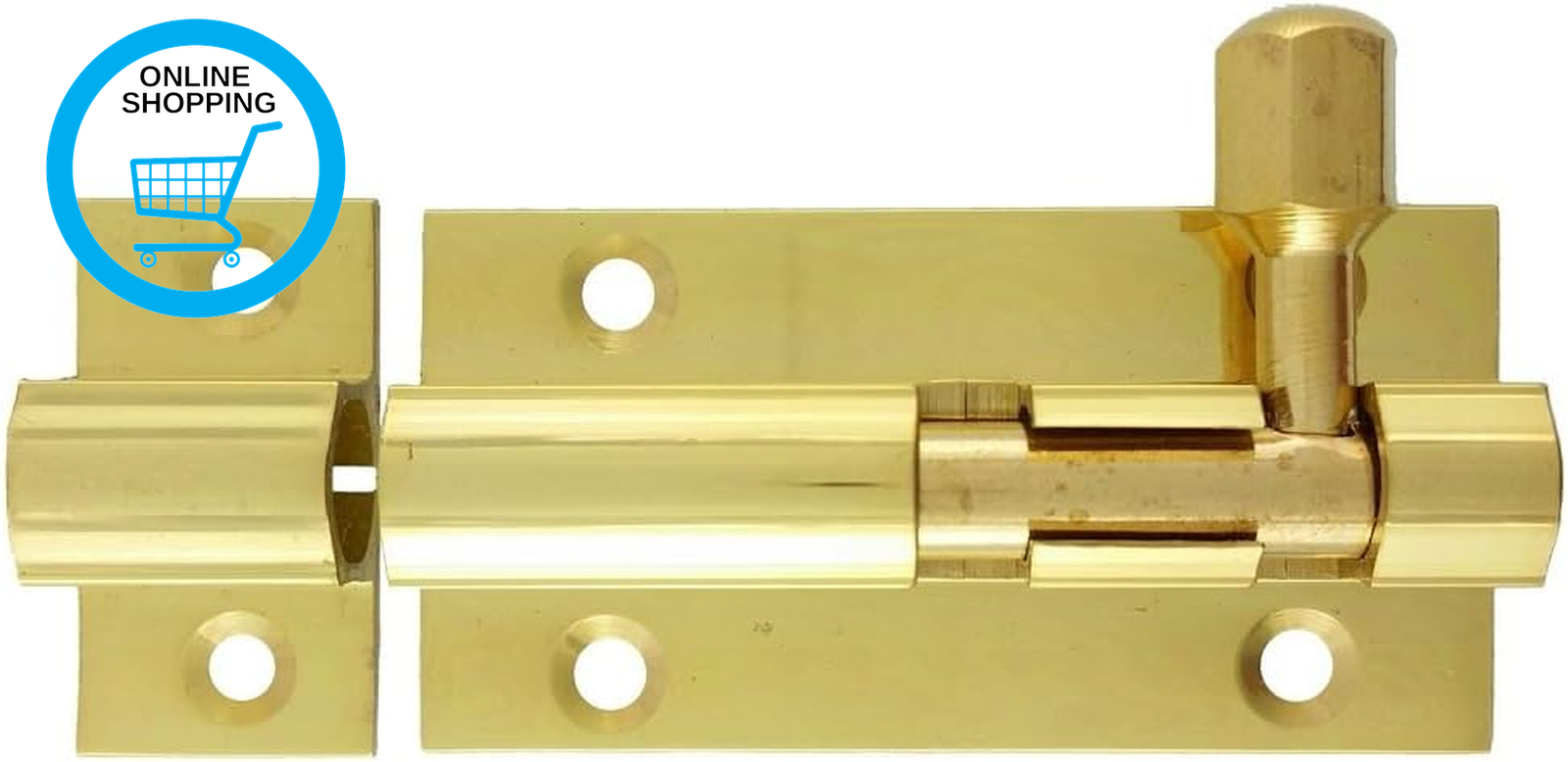 BH01399 50Mm (2 Inch) Polished Solid Brass Surface Door Bolt