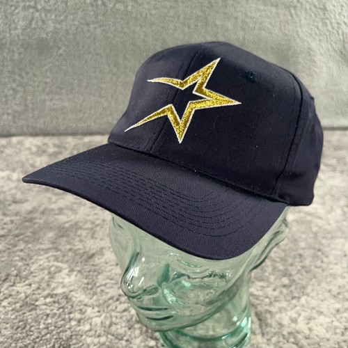 Vintage Houston Astros Hat Cap Mens Snapback Blue Gold Star Logo 90s Promo MLB