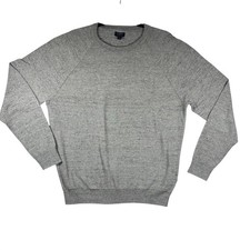 J Crew Heritage cotton crewneck sweater Men's Sz L Gray Preppy Academia Scholar
