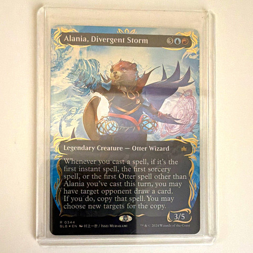Alania, Divergent Storm Bloomburrow 344 Foil Full Art Otter Wizard UR EN