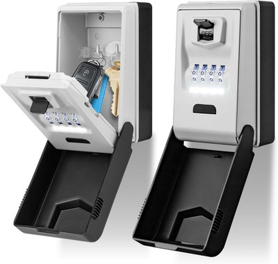 Key Lock Box for outside with Light up Dials - Sturdy Waterproof Combination Key