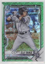 2021 Bowman Chrome Prospects Green Mini-Diamond Refractor 99/99 Eddy Diaz 00jz