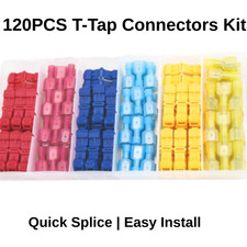 T-Tap Electrical Wire Connectors Kit 120PCS Quick Splice Terminal Set
