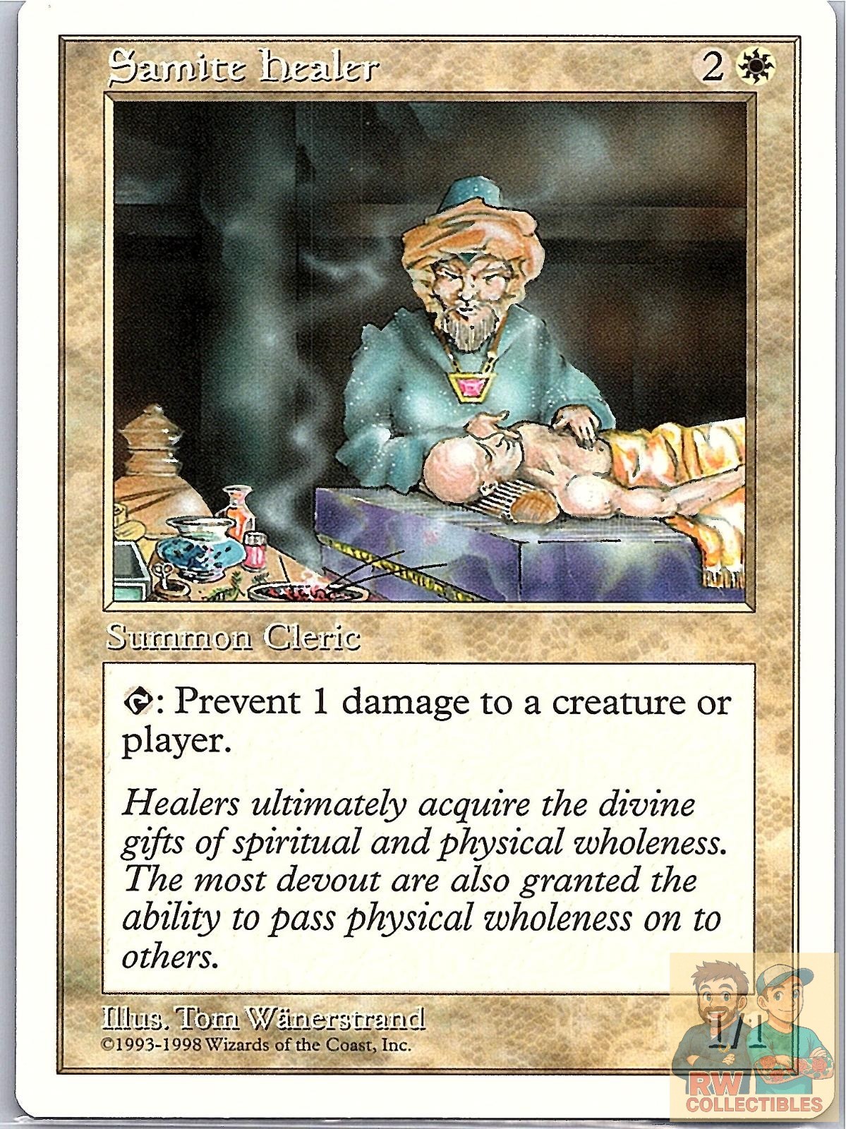 Samite Healer 81 Common Anthologies Magic: The Gathering Lightly Played