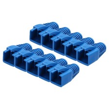 100 Pack Boot Cover, Cat6A Cat7/7A 8mm Blue 