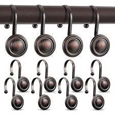 Ganchos de bronce para cortina de ducha, color marr n, decorativos cobre tostado
