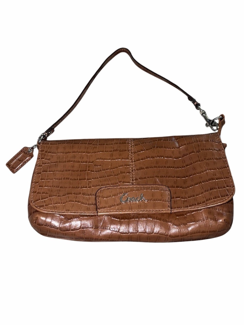Vintage Y2K Coach Ashley Embossed Croc Chestnut Brown… - Gem