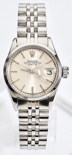 Rolex Oyster Perpetual Date 26mm ‘1969’ Ref 6519 Rare Ladies Steel Vintage Watch