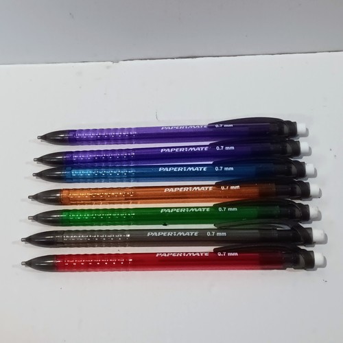 Paper Mate Write Bros Translucent Mechanical Pencils-Lot Of 7-0.7mm Lead-Eraser