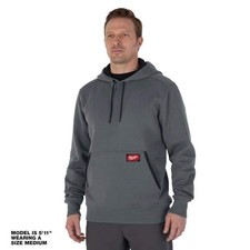 Milwaukee Men's Large Gray Midweight Cotton/Polyester Long-Sleeve Hoodie