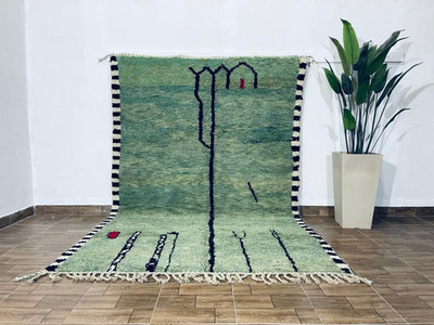 Moroccan Rug, Beni Ourain Colorful Rug, Wool Rug, Checkered Rug, Handmade Rug