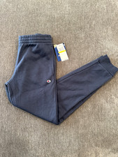 Champion Boy  s Blue Jogger Sweatpants M Fleece Cotton Elastic Waist Logo