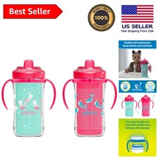 Durable Insulated Sippy with Handles - 10 oz, 2-Pack, Spill-Proof for Toddlers