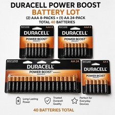 Duracell Power boost Battery Lot 30 AA 16 AAA 40 Batteries Total EXP 3/2037