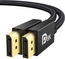 8K Displayport Cable 1.4, VESA Certified DP Cable 6.6Ft 8K 60Hz, 4K 144Hz, 2K 2