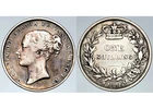 SCARCE 1846 QUEEN VICTORIA GREAT BRITAIN SILVER SHILLING COIN
