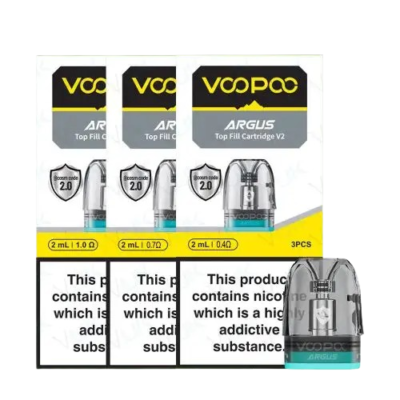 Voopoo Argus V2 Replacement Pods Top Fill Cartridge 0.4 / 0.7 /1.0 Pack  of 3x | eBay UK