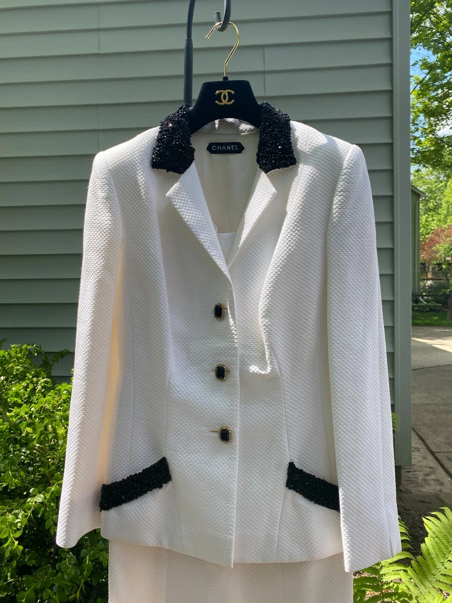 chanel white coat