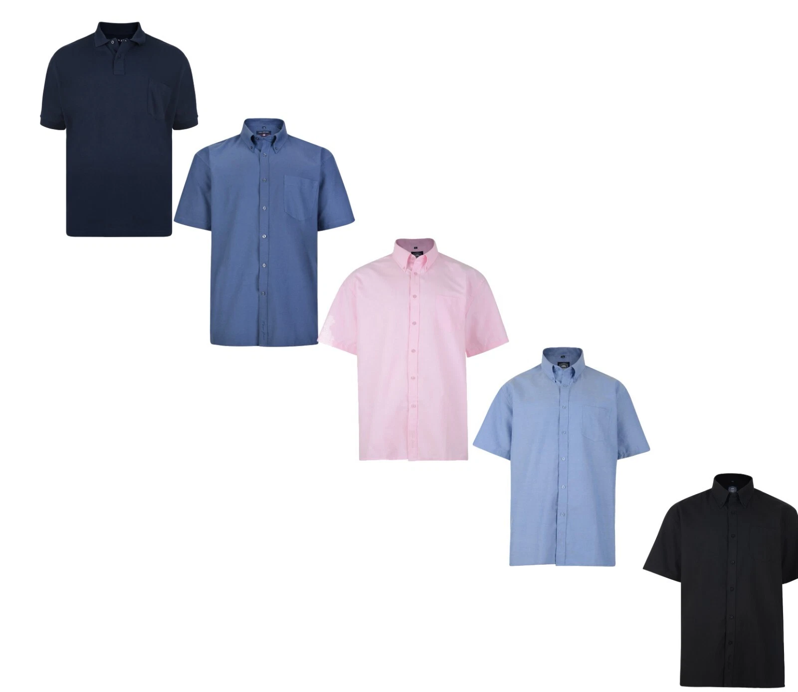 KAM Oxford Short Sleeve Shirts Big Mens Casual 2XL 3XL 4XL 5XL 6XL 7XL 8XL