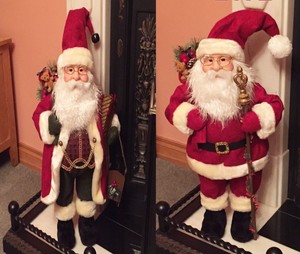 Babbo Natale 70 Cm.70cm Tradizionale In Piedi Babbo Natale Babbo Decorazione Morbido Peluche Ebay