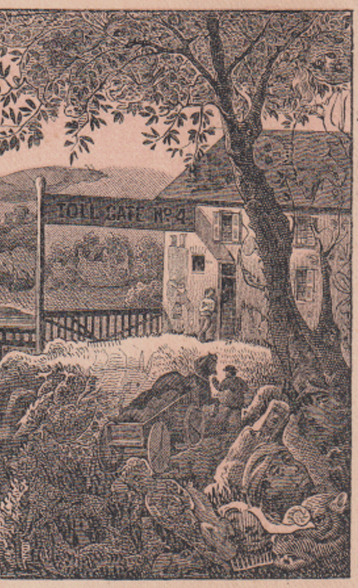 1884 PUZZLE TRADE CARD, TOLL GATE No 4, DR ABBEY SEXUAL SYSTEM