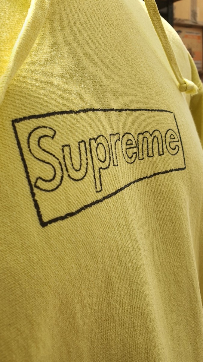 SS21 Supreme Kaws Chalk logo hooded sweatshirt light lemon SS21 Supreme Kaws Chalk logo hooded sweatshirt light lemon