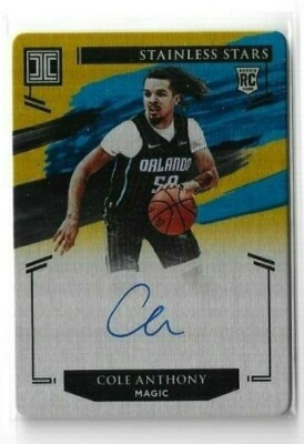 Cole Anthony 2020-21 Impeccable Gold Steel Auto Autograph #SSA-COL #d 6/10